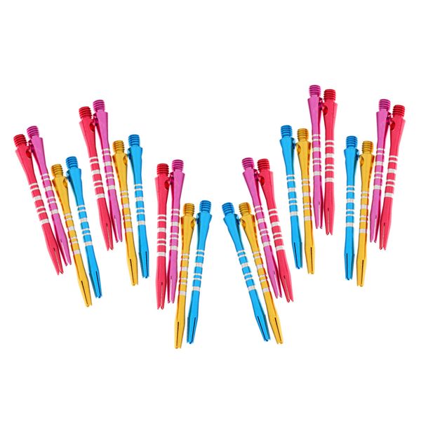 

24 pieces 52mm 2ba thread aluminium alloy re-grooved dart stems shafts throwing tool - colorful