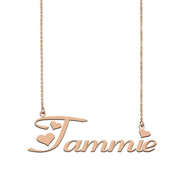 

tammie name necklace custom nameplate pendant for women girls birthday gift kids friends jewelry 18k gold plated stainless steel, Silver