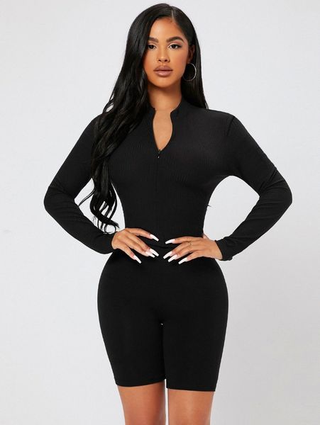 

petite zip front slim crop tee v9my#, White