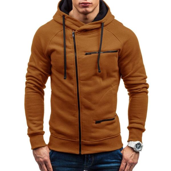 

casual men's autumn solid sweatshirt simple stylish male long sleeve hoodie sweatshirt outwear clothes sudadera hombre, Black