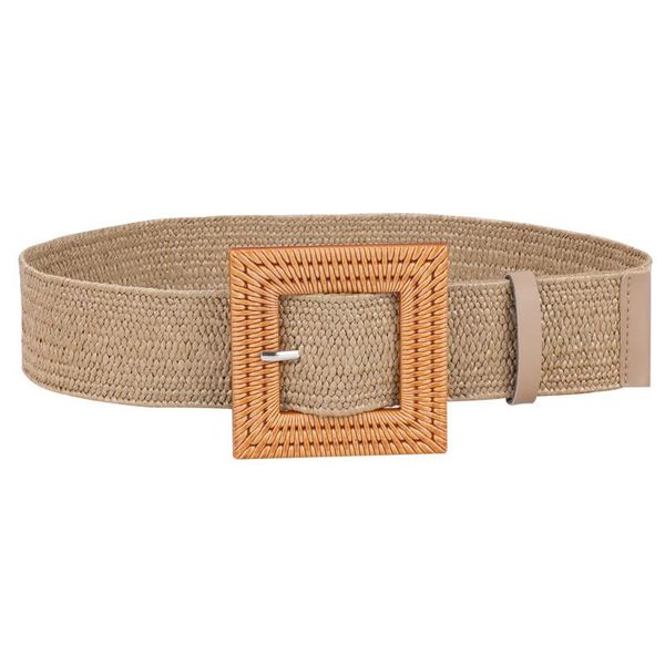 

new design elastic waistbands for dress shirt fashion woven wide belt resin pin buckle imitation straw belts jeans women strap sqctfh, Black;brown