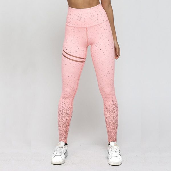 

t graffiti print hip lift yoga leggings female, Black