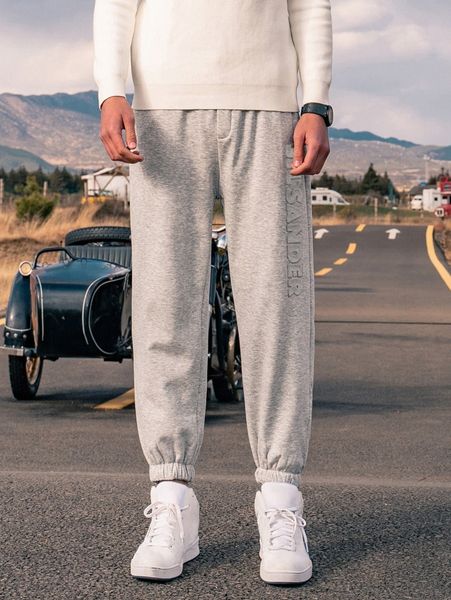 

men letter graphic sweatpants 34tc#, Black