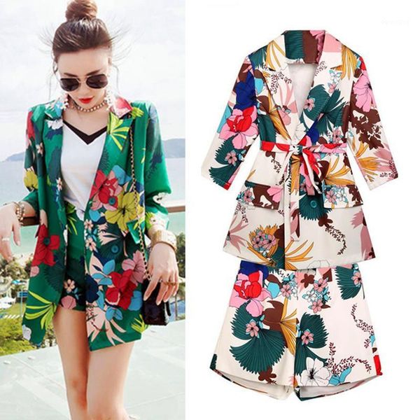 

summer spring women's summer casual pants sets vintage blazers graceful blouses+shorts pants plus size suits set ns2681, White;black