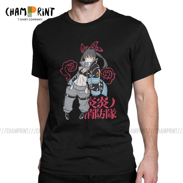 

спорт мужчины t-shirt пожарный высокий чистый хлопок тройники с коротким рукавом огонь force hero аниме тенниска круглый воротник одежда плю