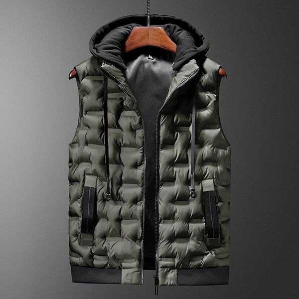 

2020 autumn and thickened casual cotton vest thick warm waistcoat winter men's sleeveless jacket, Black;white