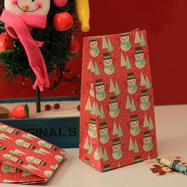 

gift wrap christmas cookie paper bag for diy packing xmas packaging tree cake snowman snowflake print boxes k8o5