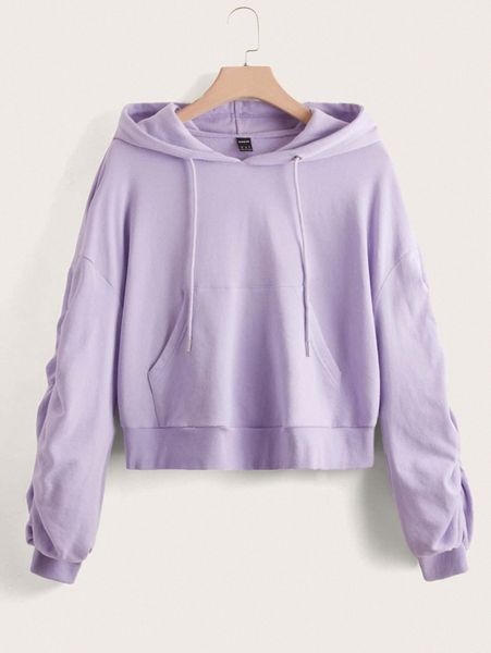 

solid pouch pocket drawstring hoodie c3c7#, White;black