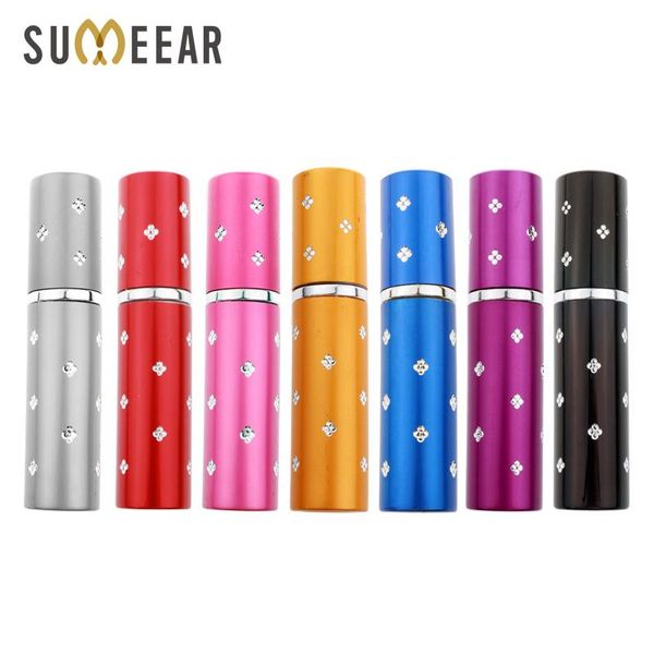 

50pcs/lot 5ml mini spray scent-bottle empty perfume bottle aluminum glass anodized compact parfum atomiser fragrance