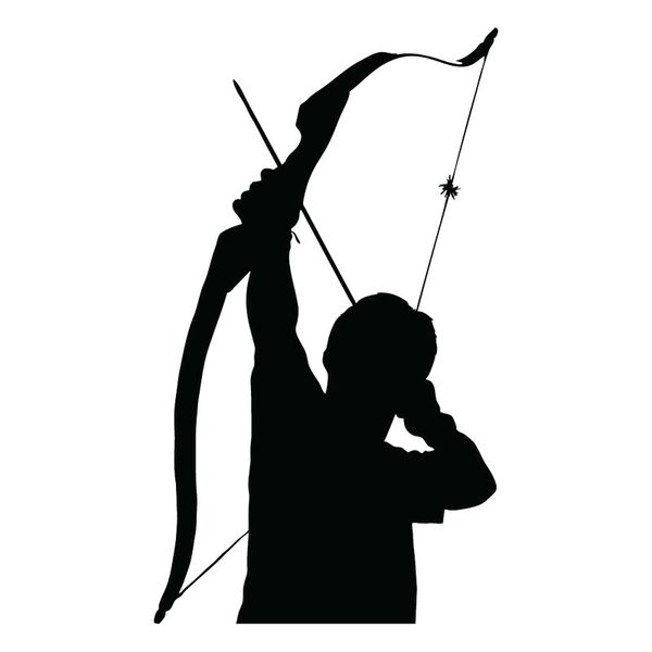 

8.4cm*18.1cm archery bow arrow vinyl car sticker black/silver high-quality c31-0293