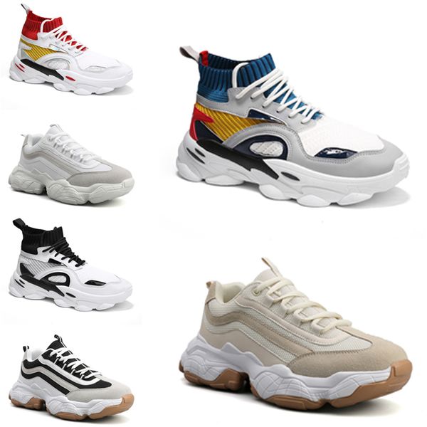 

running non-brand men shoes fashion sock shoes platform dad chaussures mens trainers walking athletic sport sneakers vintage 40-44 item 20, White;red