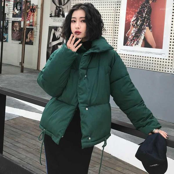 

2020 new winter parka women coat warm down cotton jacket women korean short student cotton outerwear loose ladies padded jacket1, Black