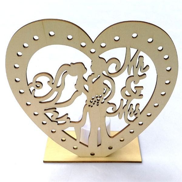 

mr mrs board rustic wedding decorations diy creative ornament heart shaped woodiness led candle light party articles 4jm p1