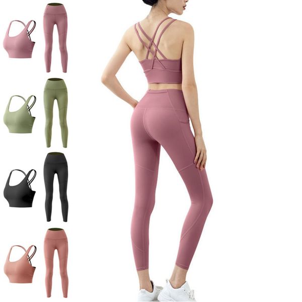

yoga women autumn professional high end with chest mat net red beginners fitness suit, Gray
