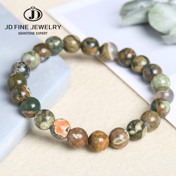 

jd natural green natural old kambaba jasper stone beads bracelet 6/8/10/12mm beads for jewelry making handmade diy aceessories, Black