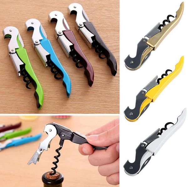 

stainless steel cork screw multifunction bottle cap double hinge waiters corkscrew wine opener 100pcs ooa4629