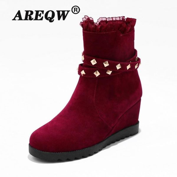 

women's boots the new winter fashion round head zipper mid heel ankle boots women's shoes plus size1, Black