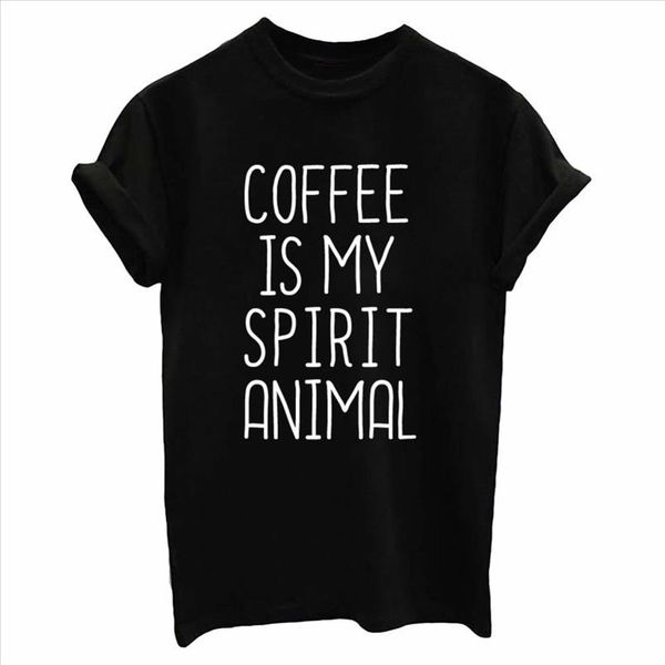 

coffee is my spirit animal print women tshirt cotton casual funny t shirts for lady tee hipster drop ship tumblr sb, White
