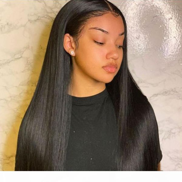 

t part lace wigs human hair mongolian straight wigs 130% density glueless lace front wig for women, Black;brown