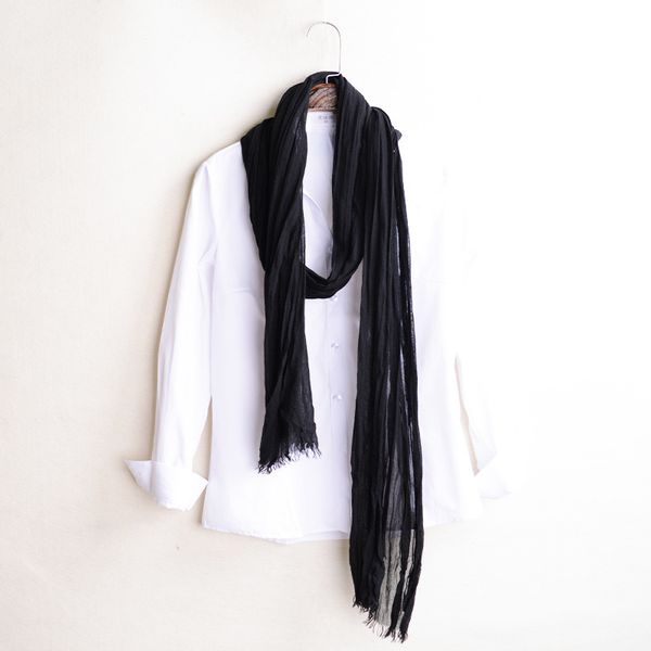 

999vipthin republic of linen china style long cotton women's summer decoration with neck protection narrow silk scarf wrinkle dirty mvp, Blue;gray