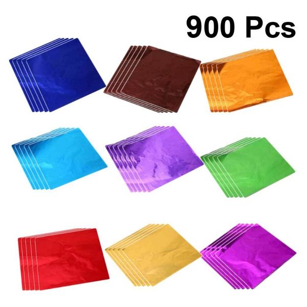 

900pcs colorful aluminum foil chocolate wrapping paper tea wrapping paper gift food package paper wedding party jllbxj eatout