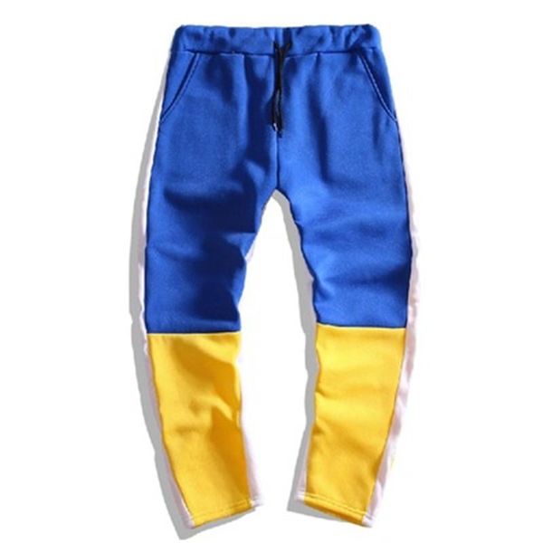 

man colorblocked street trousers fashion trend new style casual fitness pants designer male autumn drawstring loose sports plus size pants, Black