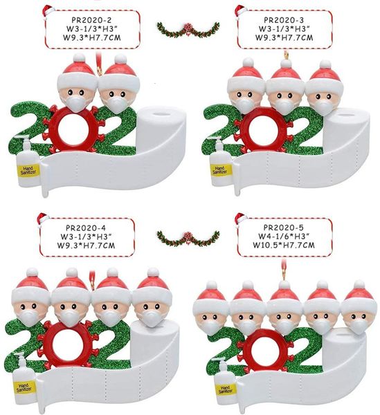 

2020 quarantine christmas birthdays party decoration gift product personalized family of 4 ornament pandemic social distancing gwd1775