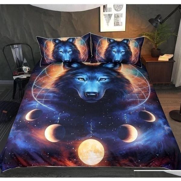 

3d printing wolf in the sun 2/3 pcs bedding set animals duvet cover with pillowcase yq0qp
