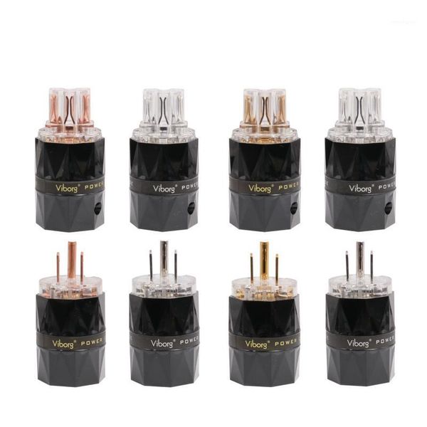 

smart power plugs viborg vm503 vf503 plug transparent 99.99% pure copper hifi audio cord connector male female connector1
