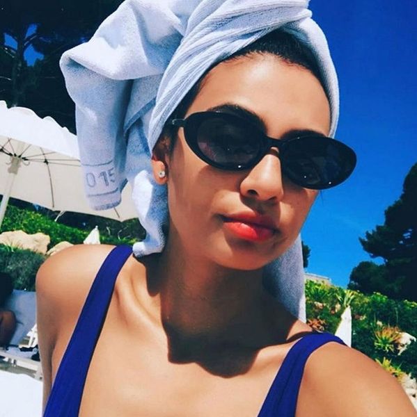 

2020 vintage oval cat eye sunglasses women/men brand designer black white eyeglasses street beat shade gafas uv400, White;black