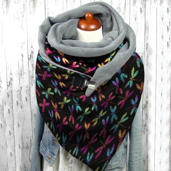 

scarves winter scarf for women paisley print button soft wrap casual warm shawls echarpe foulard femme sjaals voor dames, Blue;gray