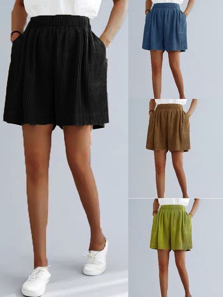 

women's pants 2020 summer loose straight wide leg shorts, White;black