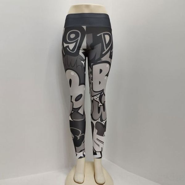 

529n pants novel jeans pattern milk silk running pants big fitness leggings elastic gym stretch sports women printed size trousers, Black;white