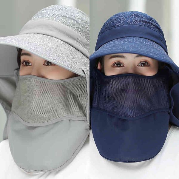 

wide brim hats sun women's summer version of the korean anti uv electric car big can be disassembled wholesale protective 0214, Blue;gray