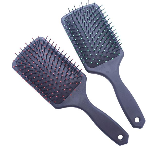 

1pcs black portable anti-static plastic airbag rectangle massage comb air bag massage hair brush travel comb supplies, Silver