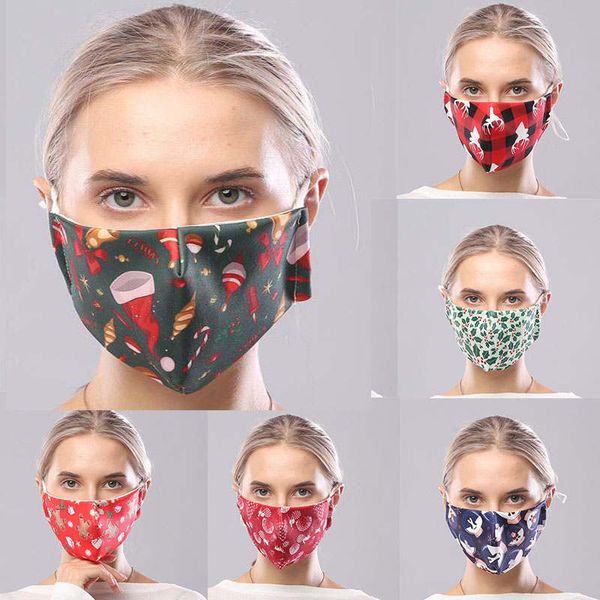 

christmas face mask designer party masks spot breathable dustproof cotton mask christmas parent-child theme cotton mask girl