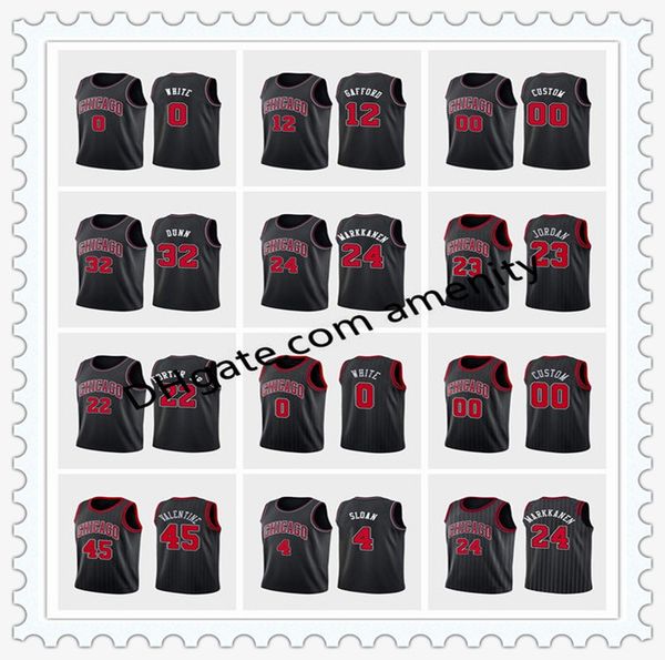 

bulls chicago lavine 24 markkanen 45 valentine 21 young 23 mj basketball jerseys denzel thaddeus lauri zach statement, Black