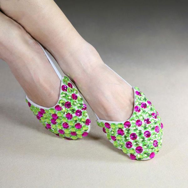 

belly dance foot thong ballet foot protector sock 2 color sequins practice dance flat, Black;red