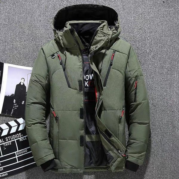 

men's down & parkas personality zipper pocket mens jacket fashion 2021 winter jackets and coats thick warm hooded loose jacket1, Black