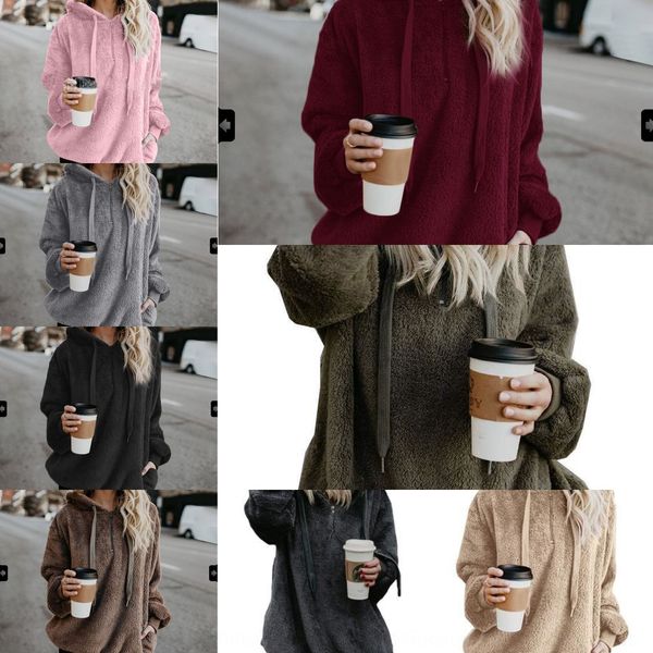 

длинный рукав с капюшоном сплошного цвета женщин с длинным рукавом с капюшоном сплошного цвета женщин пальто пальто свитер свитер свитер gxj, Black