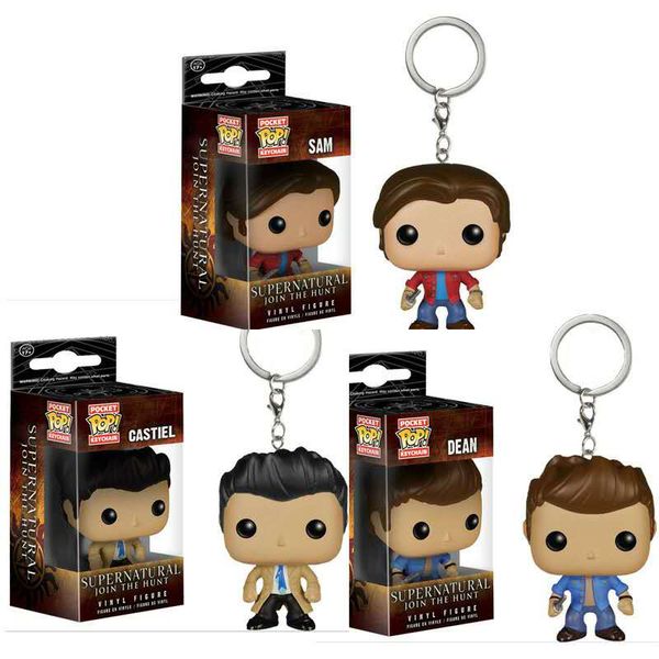

funko pop supernatural keychain dean castiel sam pendant doll toy wholesale