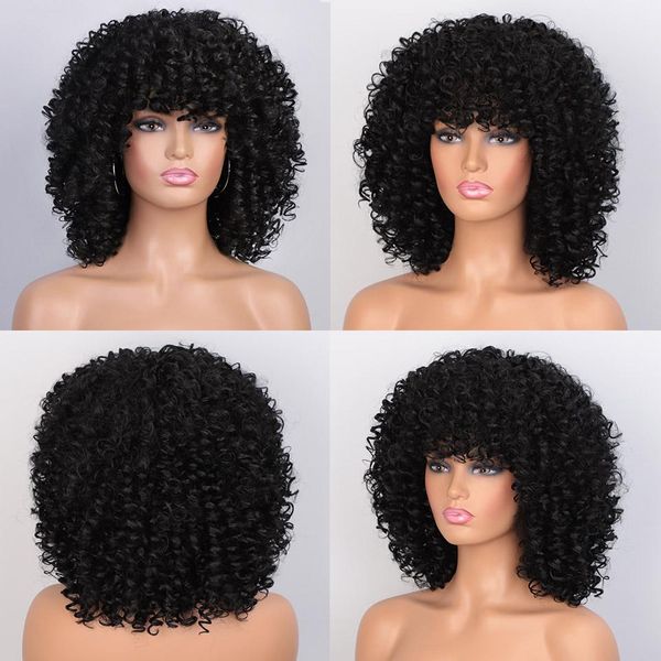 

short synthetic wigs afro kinky curly wig for women 10 colors available black natural afro high temperature hair