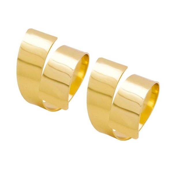 

2pcs alloy convolute napkin rings decorative napkin holders serviette buckles for wedding banquet dinner party (golden)