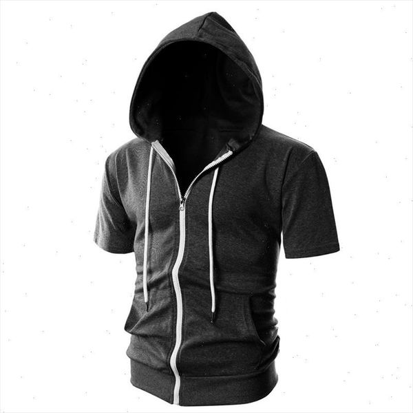 

new fashion men autumn hoodie solid color o neck streetwear 2021 short sleeve hoodies hip hop casual hoody hoodies homme h021, Black