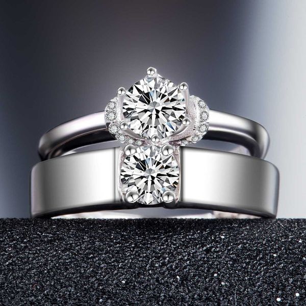 

fashion tonglin couple ring a pair of open adjustable s925 sterling silver couple rings red zircon artificial diamond for girlfriend fashion