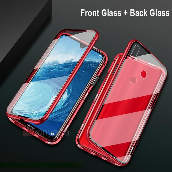 

новые магнитные поглощения металлические чехлы для huawei nova 3 3i телефон задняя крышка 360 двухстороннего закаленного стекла nova3 nova3i