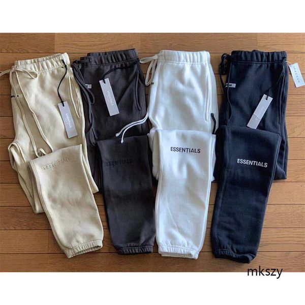 

2021 new fog kanye west essentials joggers hip-hop streetwear men pants sweatpants yft0, Black