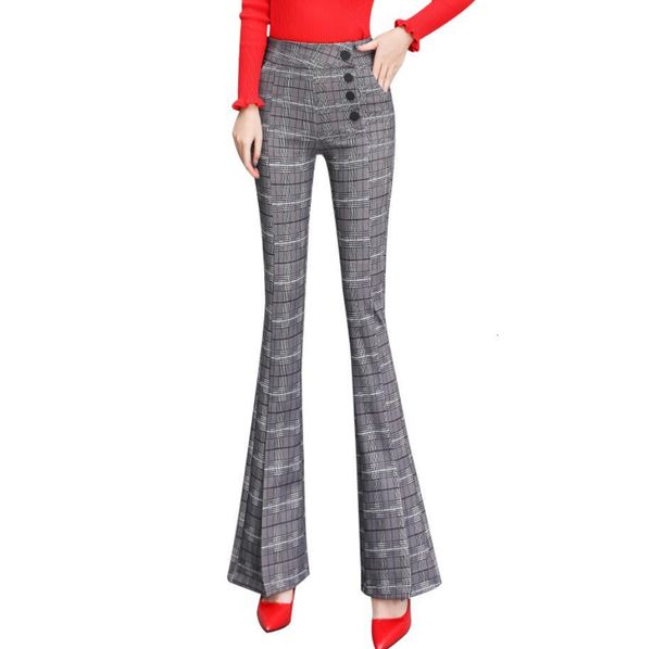 

2021 new autumn women mala burning fancy high office fashion chess pants plus size 3xl q464 zylb, Black;white