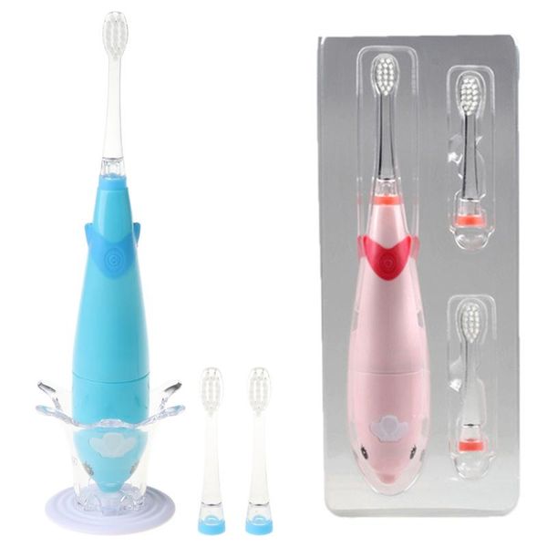 

smart electric toothbrush kids sonic brush waterproof musical dolphin shape led light 2 minutes remind dental care for 3-12 ages ek7 3