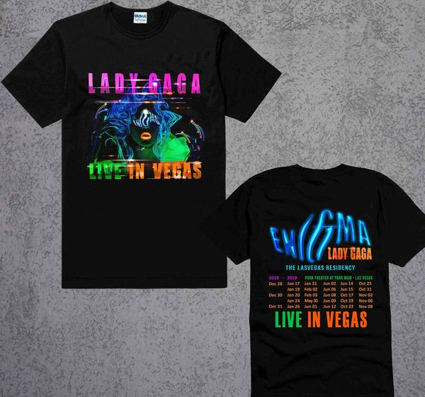 

new lady gaga tour 2018-2020 enigma live in vegas black t-shirt size s to xl sport hooded sweatshirt hoodie